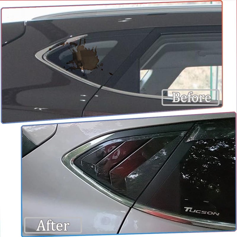 MUXEE 2Pcs Rear Side Window Louvers Air Vent Scoop Shades Cover Blinds Trim for Hyundai Tucson 2016 2017 20218 2019 2020 2021 - ABS Carbon Fiber Sport Interior Accessories（NOT FIT SEL Models） - Image 3